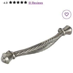 PAIR Antique Nickel Silver Arch Pull Drawer Handle 4.5” Center